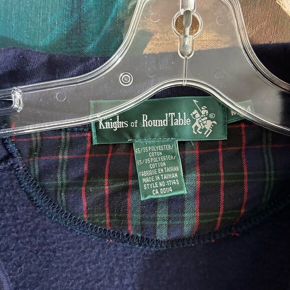 Vintage 80s 90s Classic Navy and Teal Cardigan by Knights Of Round Table Size M - Picture 10 of 15